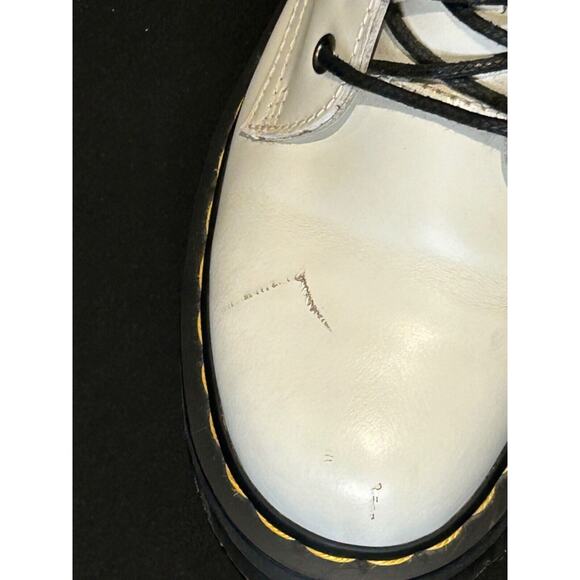 Doc Martens Jadon White Leather Platform Lace Up Combat Boots Women's Size 7 - Picture 3 of 10